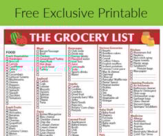 Free Printable Grocery List! ( Exclusive)
