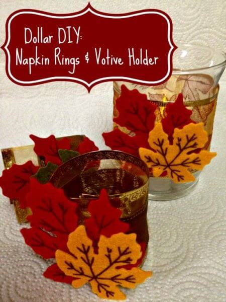 Fall Themed Napkins Rings & Votive Holder