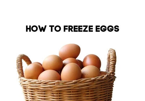 How to Freeze Eggs Text with a basket full of eggs