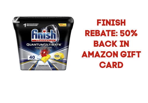 Finish Rebate : Get 50% back in Amazon Gift Cards