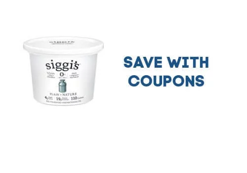 Siggies Yogurt tub with words Save with coupons