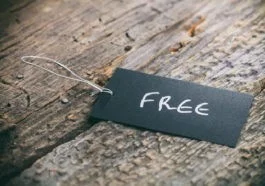 free tag on a piece of wood
