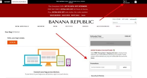 Banana Republic Canada Promo Code