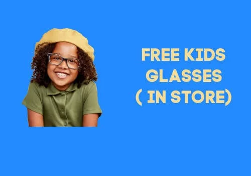 Kid wearing free glasses from Clearly Glasses