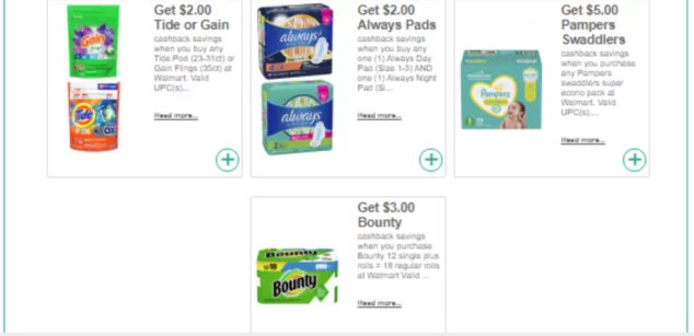 Walmart & PG product Cash Back