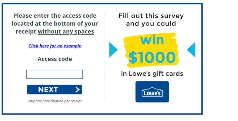 Lowe's Opinion Survey Contest - Win a $1000 Gift Card