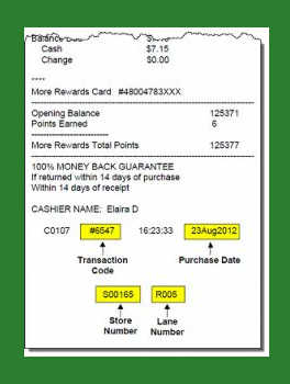 grocery receipt with contest guide