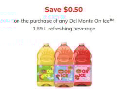 Del Monte Coupon – Save $0.50 on Del Monte On Ice 1.89 L beverage