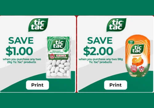 Check Out Some of the Best Deals and Free Samples in Canada | Canadian Free Stuff New Tic Tac Coupons Canada -SAve $3.00 off Tic Tacs with printable coupons