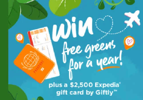 Organic Girl Contest – Win a $2500 Expedia gift card + FREE Greens for a Year
