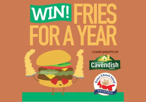 Check Out Some of the Best Deals and Free Samples in Canada | Canadian Free Stuff PEI Burger Love Contest -Win Free Fries for a Year, an Airfryer, gift cards and more with PEI Potatos Contest