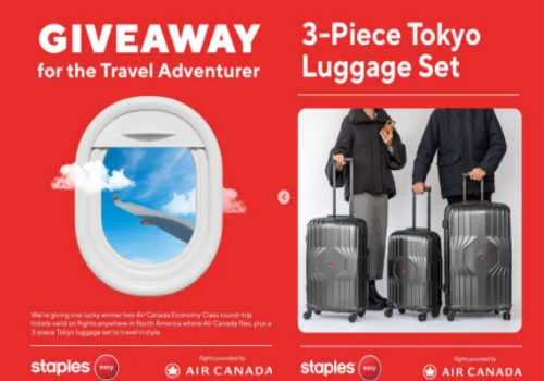 Check Out Some of the Best Deals and Free Samples in Canada | Canadian Free Stuff Staples Canada Contest -Win the Ultimate travel giveaway