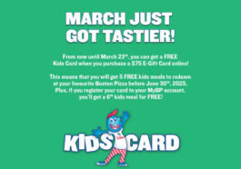 Boston Pizza Canada – Get 5 FREE Kids Meals when you buy an e-gift Card Online