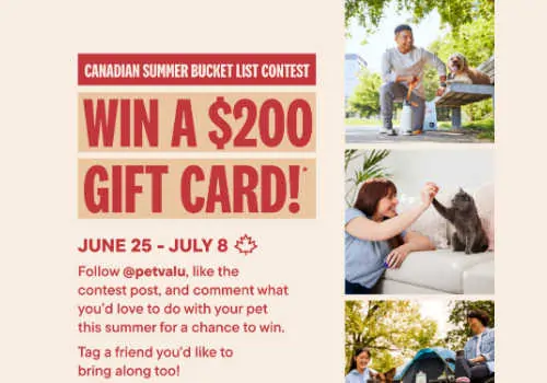 Win a $200 Pet Valu gift card in this new Pet valu contest