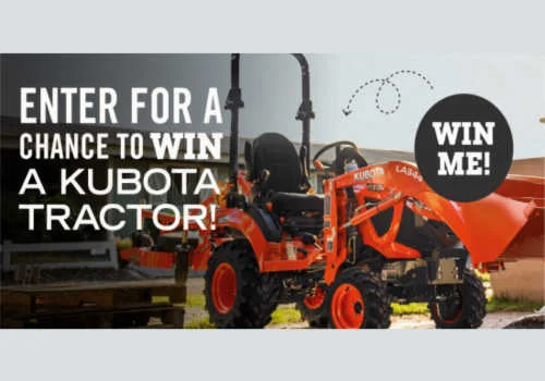 Enter to win a Kubota Tractor in this new Kubota contest -Kubota Canada Giveaway