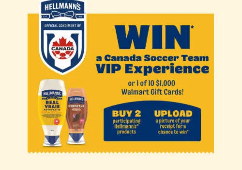 Check Out Some of the Best Deals and Free Samples in Canada | Canadian Free Stuff Hellmanns Contest -Win a Canada Soccer Team VIP Experience with the latest Hellmanns Canada Contest - Unilever Canada Contest