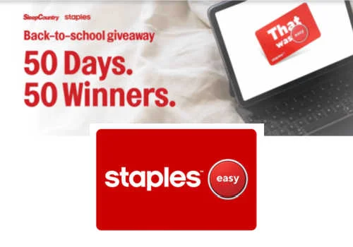 Check Out Some of the Best Deals and Free Samples in Canada | Canadian Free Stuff Win 1 of 50 $500 Staples gift cards in this new Sleep Coountry Contest
