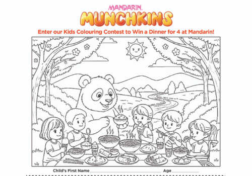 The Mandarin Kids colouring Contest -Win a free dinner for 4 at the Mandarin Restaurant