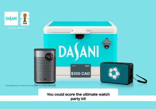 Coca-Cola Contest: Win an Ultimate FIFA World Cup 26 Road Trip /Dasani Watch Party Kit | Canadian Free Stuff Coca-Cola Canada Contest-Win a Dasani ultimate watch party kit