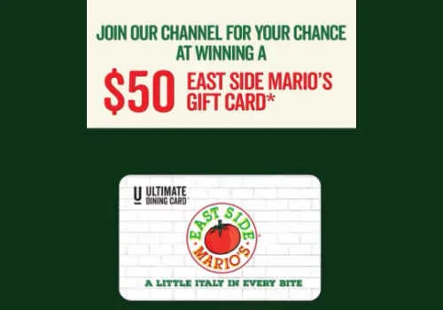 Check Out Some of the Best Deals and Free Samples in Canada | Canadian Free Stuff East Side Marios Contest Canada -Win 1 of 3 east Side Marios gift cards