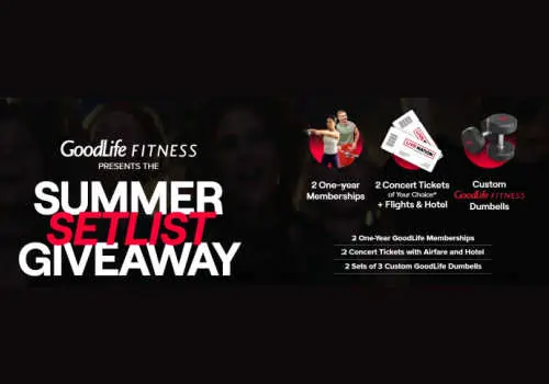 Goodlife fitness Contest -Win a trip to a Live Nation concert with airfare and hotel